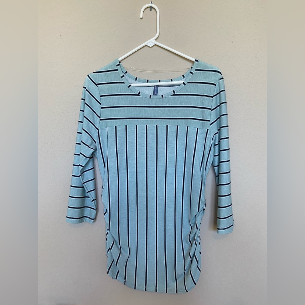 Massing Blue Stripe Slimming fit Blouse Size M